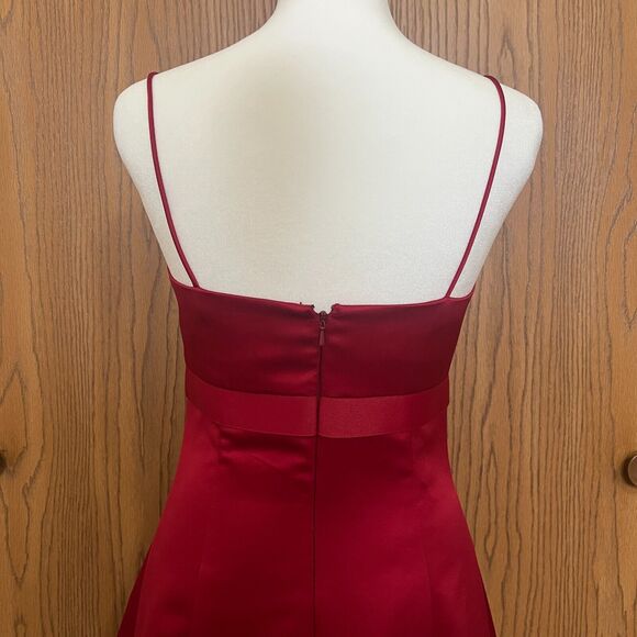 David's Bridal Dress Size 2 Cherry Red Bow Holiday Christmas Party Prom Formal - Picture 7 of 12